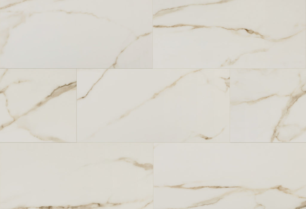 White Marble (yellow/gold veins) stone effect SPC 9MM